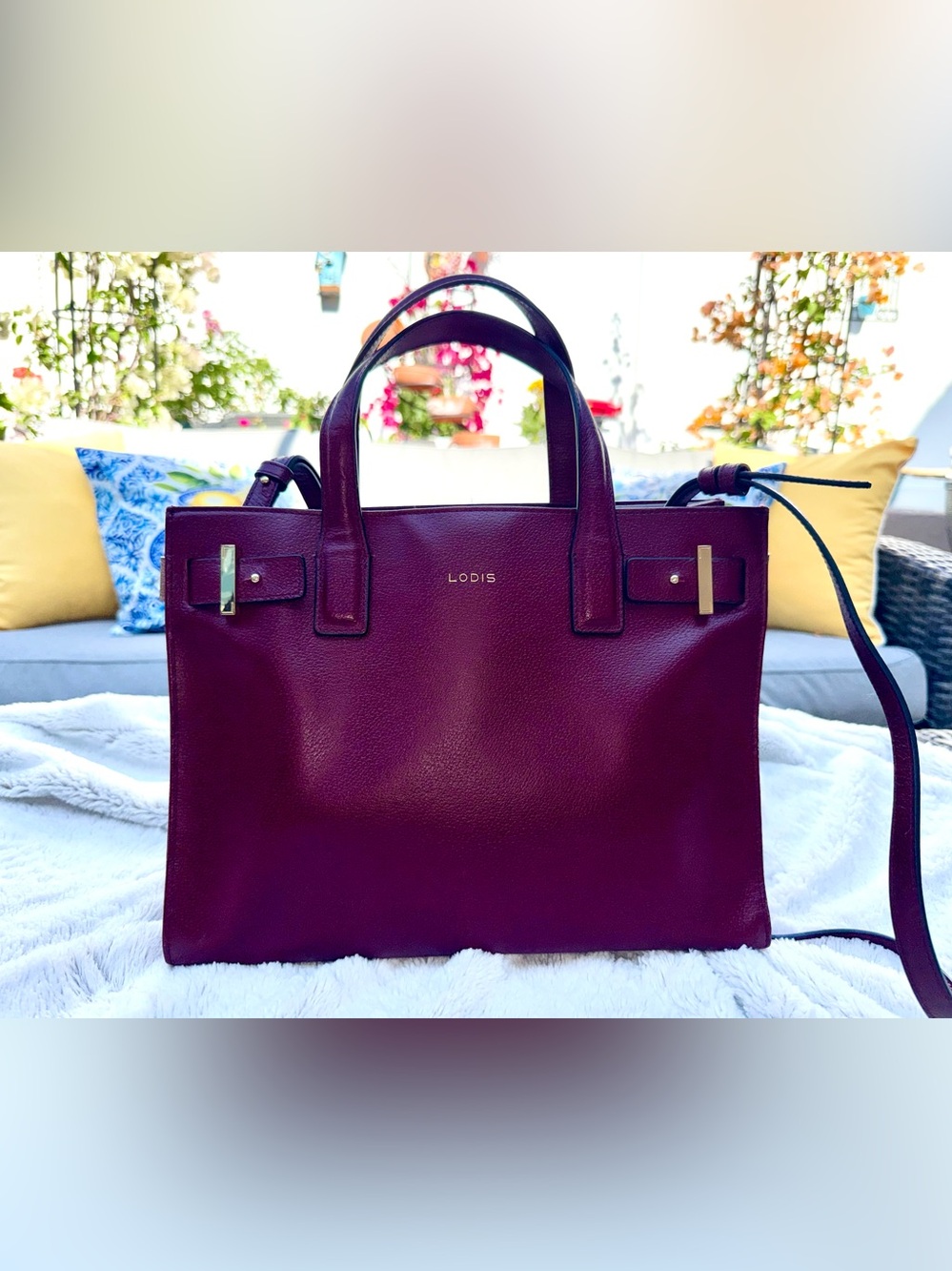 Lodis Black Interior Logo Lined Handbag